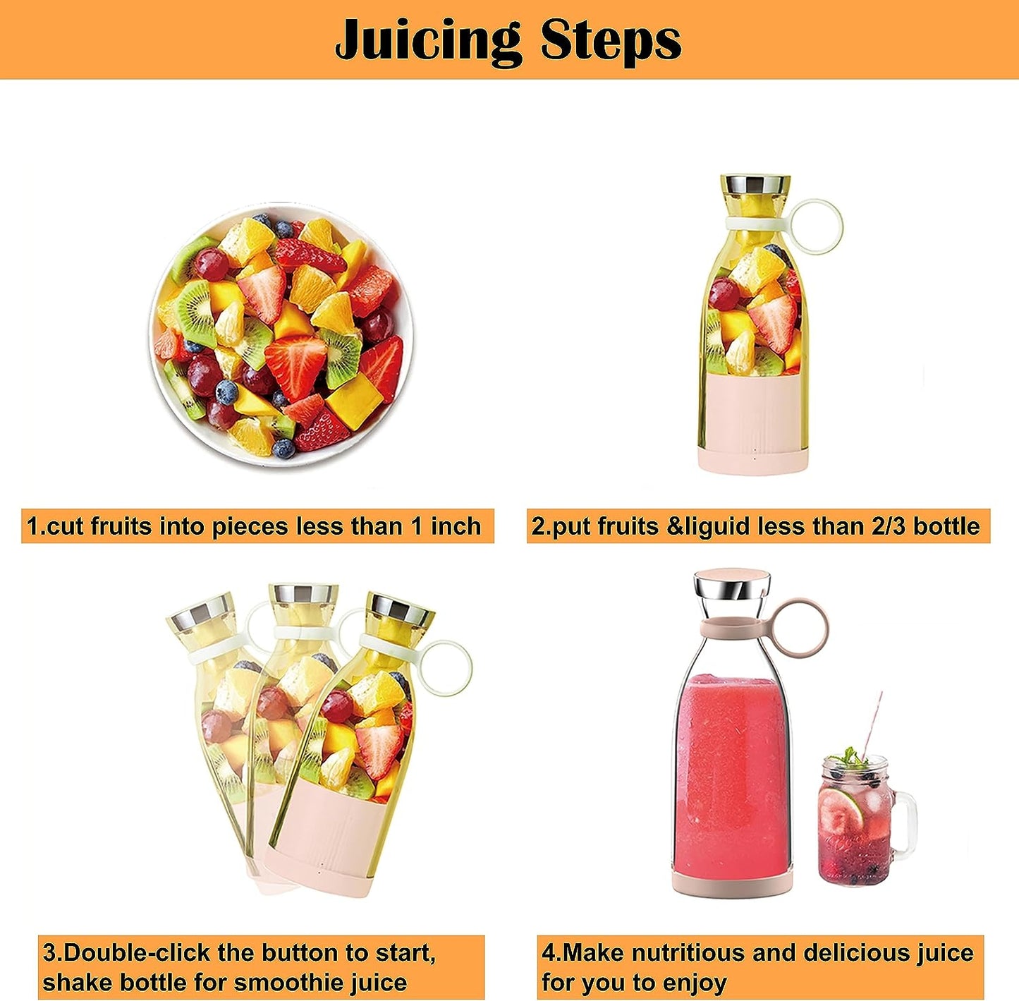 Portable USB Juicer Blender - Travel Friendly
